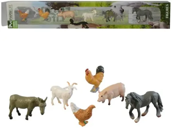 MaDe 07314 Zvířátka v boxu domácí 6ks