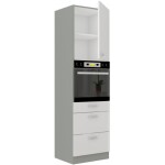 Vysoká skříňka pro vestavnou troubu 60 DPS-210 3S 1F - Premium Box Barva korpusu: Šedá, Barva dvířek: Krémový lesk (Karmen)