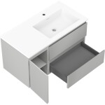 MEXEN/S - Orio koupelnová skříňka 90 cm s umyvadlem Otis pravá, 2S, 1D, šedá mat/bílá mat 91A13-09047-3-BBFFF62-W18P01