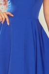 Rozšířené dámské šaty chrpové barvě výstřihem ve tvaru srdce model 7718529 numoco