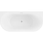 MEXEN/S - Oval vana volně stojící nástěnná 160 x 80, bílá, sifon a přepad nikl kartáčovaná 52671608000-97