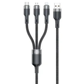 AWEI CL-975 černá / Kabel / 3v1 / USB-C + Lightning + Micro USB / 120 cm (CL-975)