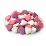 Dortisimo Cukrová srdíčka malá bílá, růžová a fialová (50 ks)