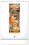 Nástěnný kalendář 2027 Notique Alfons Mucha, 33 × 46 cm