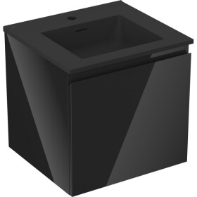 MEXEN/S - Orio koupelnová skříňka 50 cm s umyvadlem Otis, 1 šuplík, černá lesk/černá mat 91A10-05047-1-BF70-W18M71