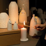 Räder Mini LED lucerna Angel of Light 11,7 cm, bílá barva, porcelán