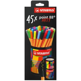 STABILO® point 88 - ARTY - 45 ks plechová dóza - 45 různých barev (88/45-2-20)
