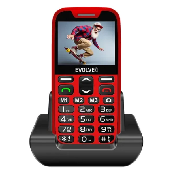 EVOLVEO EasyPhone XR + stojánek červená / 2.3" / 0.3MP / SOS / microSDHC (EP-601-XR-RD)