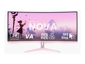 34" Arozzi Nova růžová / Monitor / VA / UWQHD / 165Hz / zakřivené 1500R (AZ-NO-34T2K165-PNK)