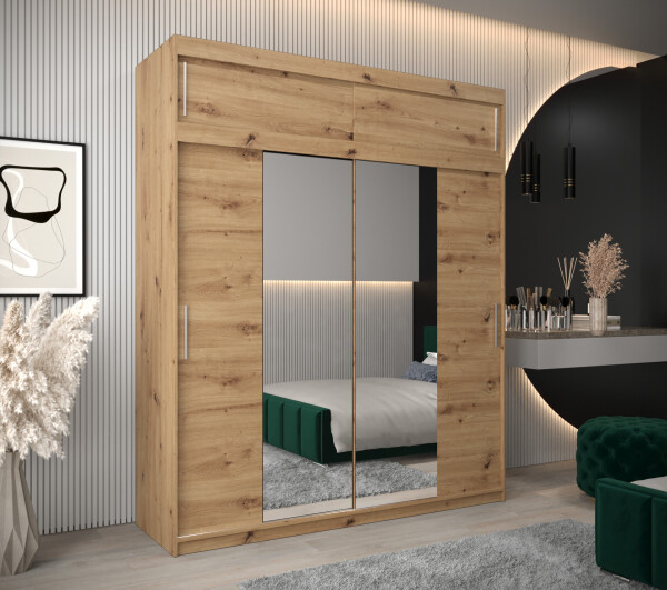 Šatní skříň Abi T1 s nástavcem Barva korpusu: Dub artisan, Rozměry: 200 cm, Dveře: Dub artisan