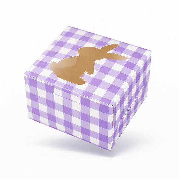 Cake star Velikonoční krabička kostka fialová 10x10x6,5 cm