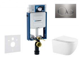 GEBERIT - Kombifix Set předstěnové instalace, klozetu Gaia a sedátka softclose, tlačítko Sigma20, nerez SANI15CA6102