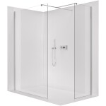 CERANO Sprchová zástěna Walk-in Onyx T L/P - 8 mm - hranatá vzpěra - chrom, transparentní sklo - 110x110x200 cm