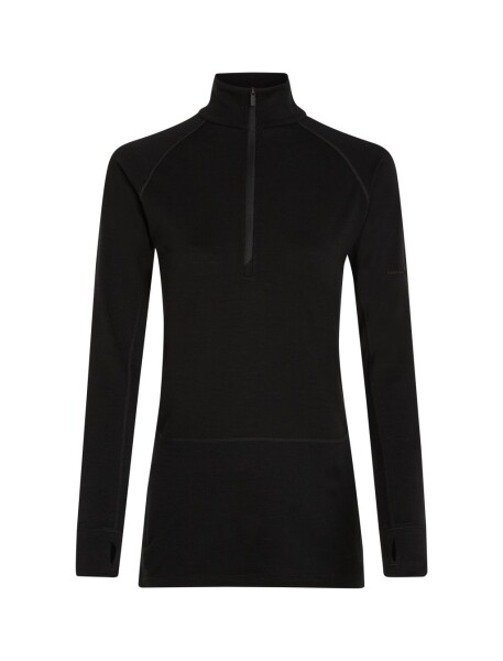 Dámské merino tričko s dlouhým rukávem ICEBREAKER Women 200 ZoneKnit LS Half Zip, Black velikost: L