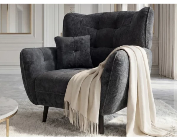 Křeslo Namur, antracitová látka