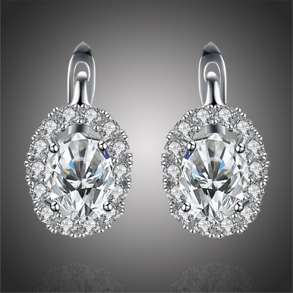 Náušnice Swarovski Elements Miranda, Bílá/čirá