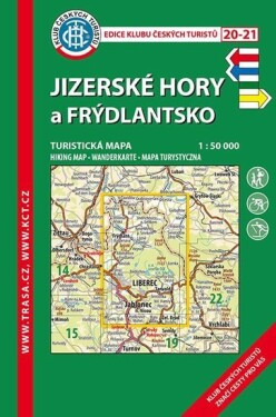 KČT 20-21 Jizerské hory, Frýdlantsko 1:50T Turistická mapa, 8. vydání