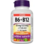 Webber Naturals B6 + B12 with Folic Acid 120 cps (05102)