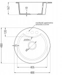MEXEN - Diego granitový dřez 1-miska 488x480 mm, černá skvrnité 6512481000-76