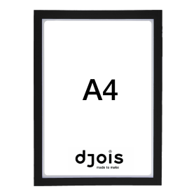 Djois otevřený rámeček - Magneto PRO, A4, PVC, černý, 10 ks