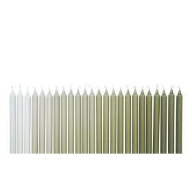 Ferm Living Svíčky Ombre Khaki – set 24 ks, zelená barva, vosk