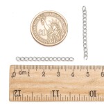 Prodlužovací řetízek z nerezové oceli - platinový - 4 cm x 3 mm - 1 ks