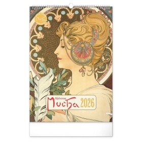 Kalendář 2026 nástěnný: Alfons Mucha, 33 x 46 cm