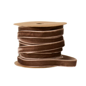 Ib Laursen Sametová stuha Chocolate – 10 m, hnědá barva, textil