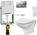 GEBERIT KOMBIFIXBasic vč. matného tlačítka DELTA 25 + WC CERSANIT CLEANON CARINA + SEDÁTKO 110.100.00.1 21MA CA3