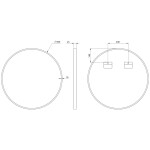 SAPHO - AROWANA kulaté zrcadlo v rámu ø 60cm, černá mat AWB060