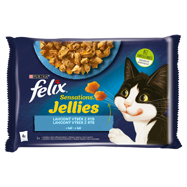 Felix Sensations losos & treska v želé 4 x 85 g