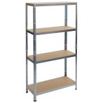 STREND PRO 2210779 Regál kovový, MDF, 4 police, 180x90x40cm, max. 175kg/police RAT20 MS