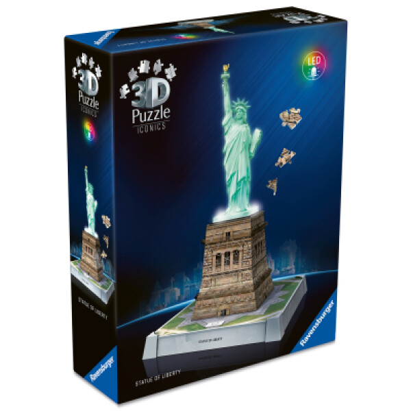 Puzzle 3D Iconics: Socha svobody (Noční edice)