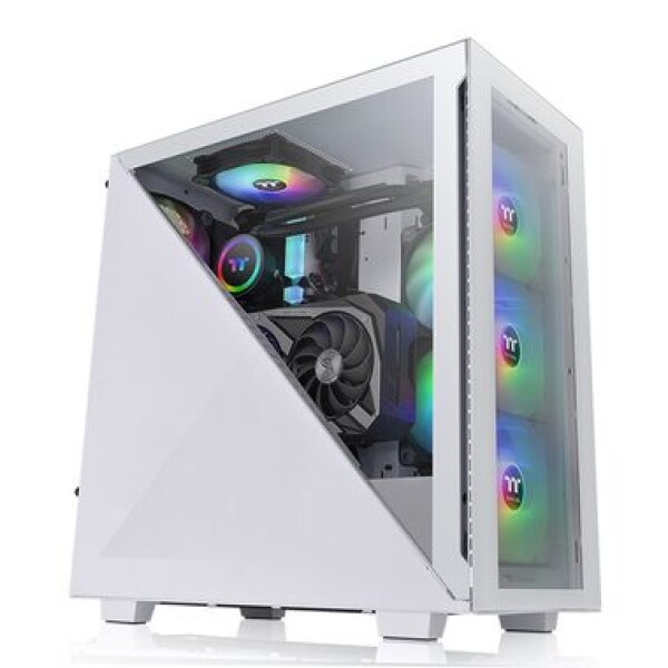 THERMALTAKE Divider 300 TG ARGB bílá / ATX / 1x USB-C 3.2 / 2x USB-A 3.0 / bez zdroje / průhledná bočnice (CA-1S2-00M6WN-01)