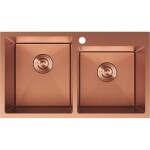 MEXEN - Xorin ocelový dřez 2-bowl 780 x 450 mm, měď HC 6441782000-65HC