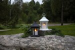 STAR TRADING LED lucerna Linta White Outdoors 26 cm, bílá barva, plast