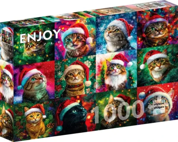 ENJOY Puzzle Vánoční kočky
