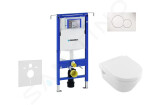 GEBERIT - Duofix Set předstěnové instalace, klozetu a sedátka Villeroy & Boch, tlačítka Sigma01, DirectFlush, SoftClose, CeramicPlus, alpská bílá 111.355.00.5 NB1