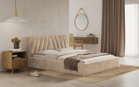 FRONTI Postel ASTI 160x200 béžová s úložným prostorem