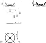 IDEAL STANDARD - Strada Umyvadlo kruhové, průměr 41 cm, s Ideal Plus, bílá K0795MA