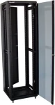 XtendLan 42U/600x1000 černá / Stojanový rozvaděč / 19" / skleněné dveře / plná záda (ECO-42U-6010-BLACK-S)