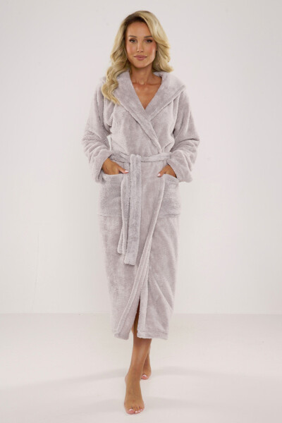 Dlouhý dámský župan s kapucí 807 LUNA II šedá L