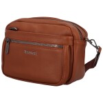 Trendy dámská koženková malá crossbody Gloria, středně hnědá