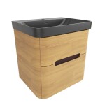 Koupelnová skříňka s umyvadlem SAT Fusion 57,5x53x45 cm dub medový mat SATFUSION260DMBKM SATFUSION260DMBKM