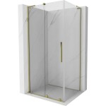 MEXEN/S - Velar L sprchový kout, posuvné dveře 90 x 85, transparent, zlato 871-090-085-03-50