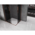 MEXEN/S - Velar L Duo sprchový kout, posuvné dveře 100 x 90, grafit, růžové zlato 871-100-090-02-43-60