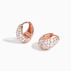 Royal Fashion náušnice 14k zlato Vermeil GU-DR23080E-ROSEGOLD-MOONSTONE-TOPAZ