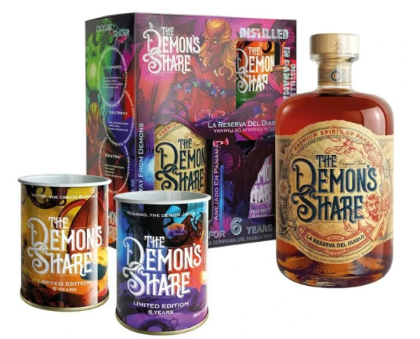 The Demon's Share Rum 40% 0,7 l (dárkové balení 2 plecháčky)