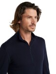 Pánské merino tričko s dlouhým rukávem ICEBREAKER Mens 200 Oasis LS Half Zip, Midnight Navy velikost: M