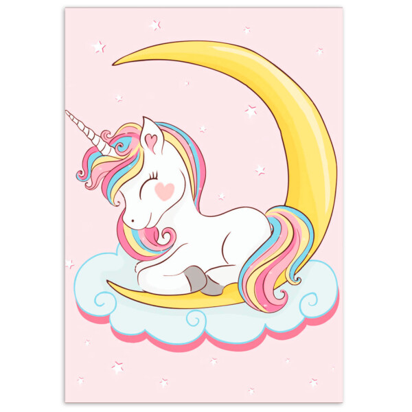 Antistresové omalovánky TSvetnoy TSvetnoy, LC026e, Diamond painting - diamantové malování, 20 x 30 cm, Spící jednorožec